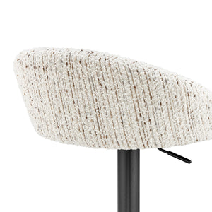 Jorrell KD Boucle Gaslift Swivel Bar Stool, Zenith White