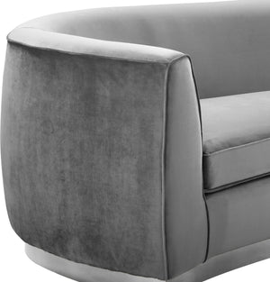 Crystal Chair In Grey Velvet and Chrome
