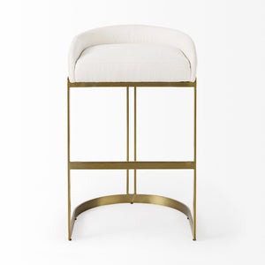 Hollyfield 20.5 x 19.7 x 32.7 Cream Fabric Seat W/ Gold Metal Base Bar Stool