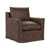 Cassiano Swivel Chair with Feather-Down Cushions - El Paso-Brown