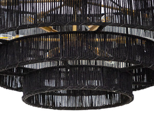 LUMINA CHANDELIER - BLACK JUTE