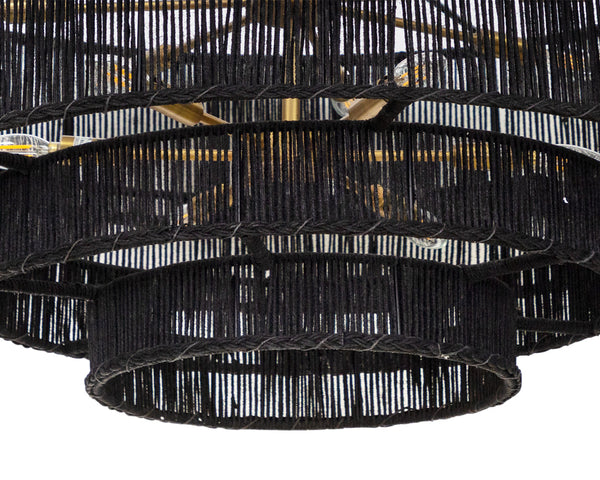 LUMINA CHANDELIER - BLACK JUTE