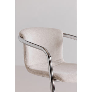 Moe's Freeman Chrome Frame Counter Stools - Blended Cream