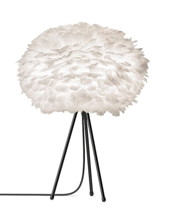 Eos 26" H Table Lamp in White with Black Base