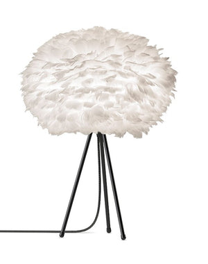 Eos 26" H Table Lamp in White with Black Base
