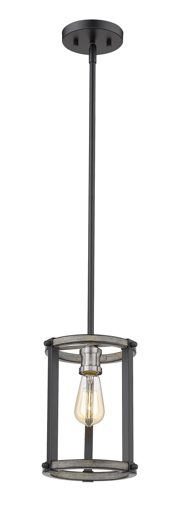 Kirkland 1 Light Mini Pendant in Ashen Barnboard Finish