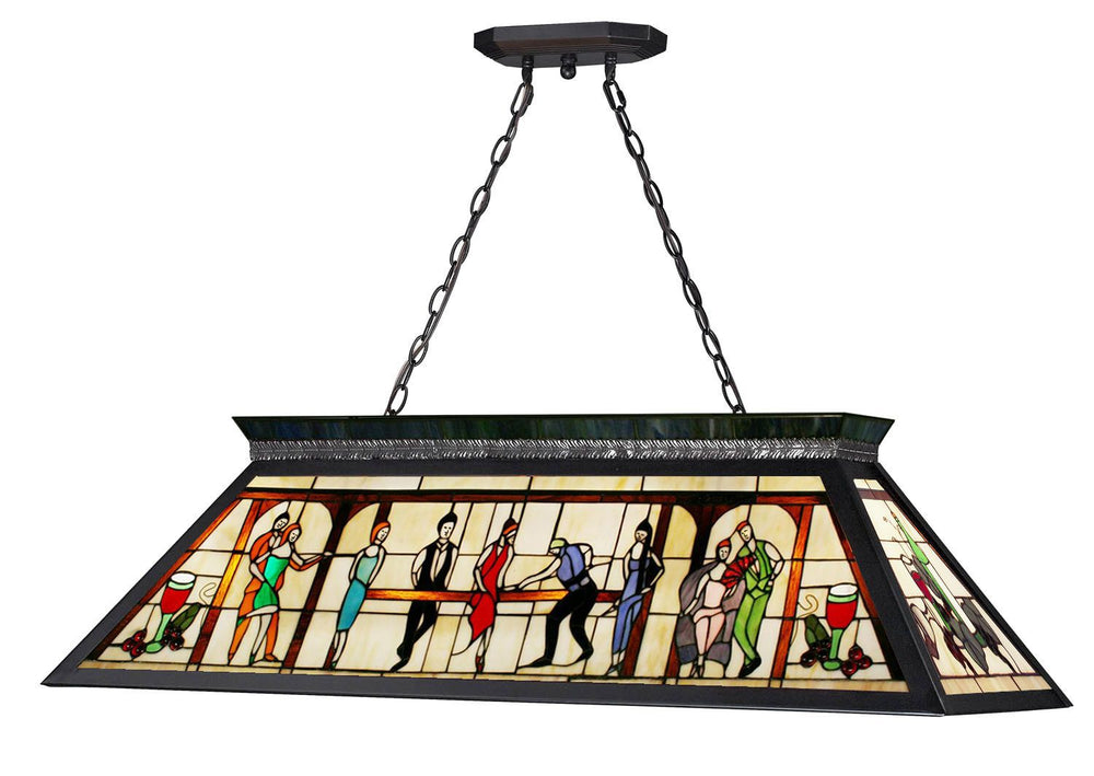 Tiffany Billiard 4 Light Billiard Light in Matte Black  Finish