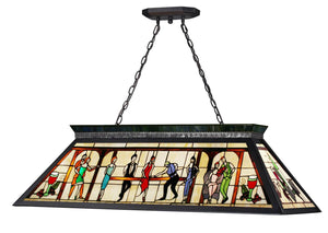 Tiffany Billiard 4 Light Billiard Light in Matte Black  Finish