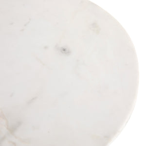 Delune Nightstand In Polished White Marble