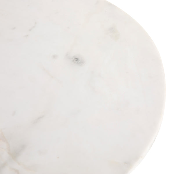 Delune Nightstand In Polished White Marble