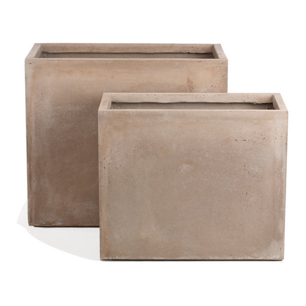 Urbano Rectangle Fiber Clay Set/2 Planters