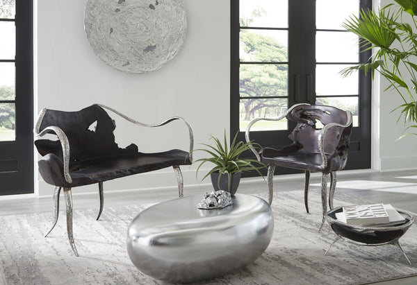 Graven Table Top Bowl, Black and Stainless Steel