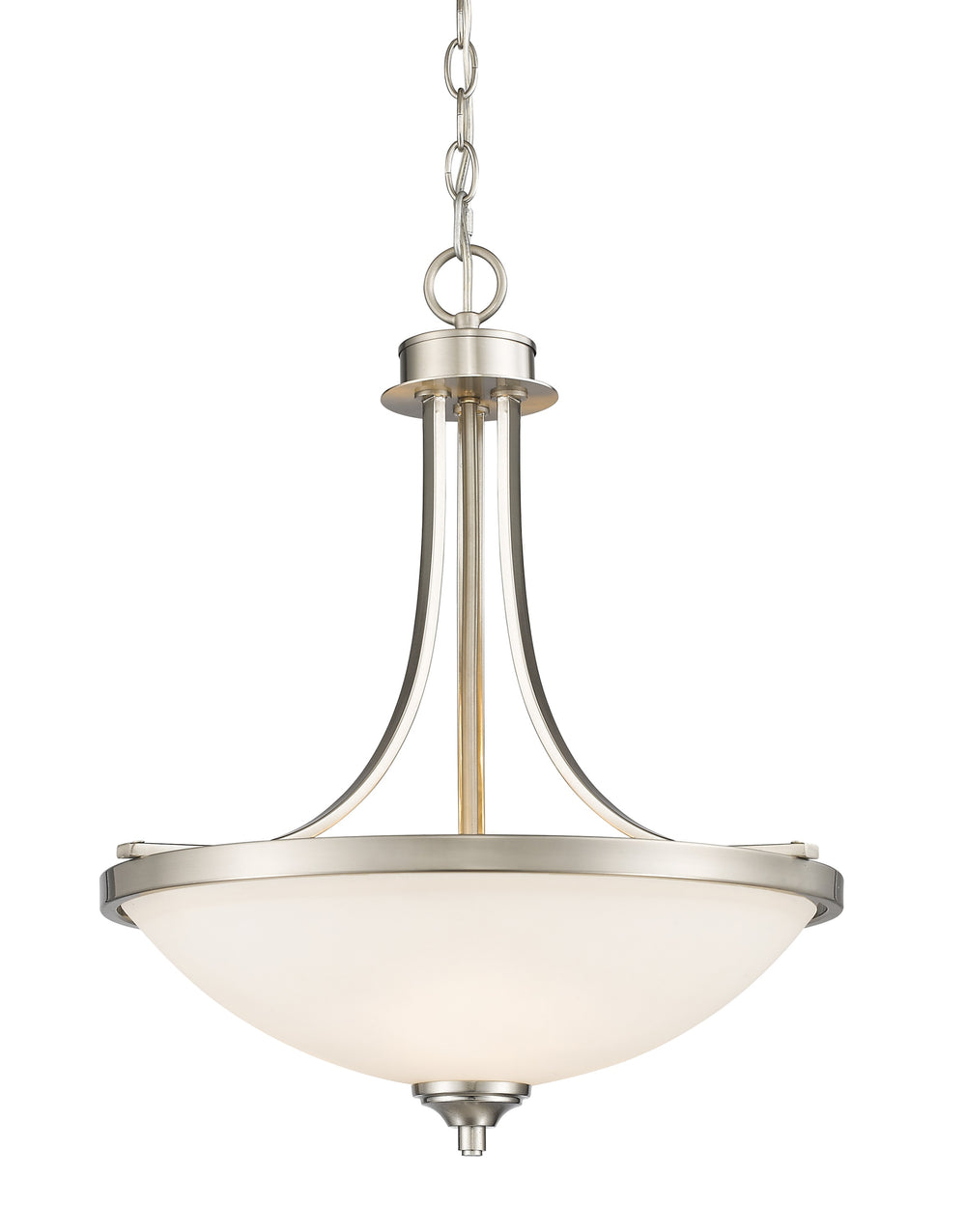 Bordeaux 3 Light Pendant in Brushed Nickel Finish