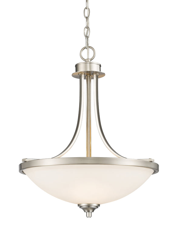 Bordeaux 3 Light Pendant in Brushed Nickel Finish