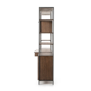 Trey Modular Wall Desk W/ 2 Bookcases - Auburn Poplar