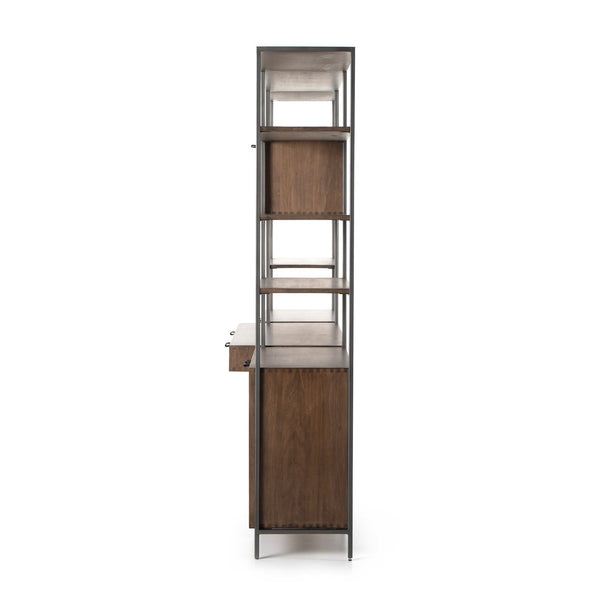 Trey Modular Wall Desk W/ 2 Bookcases - Auburn Poplar