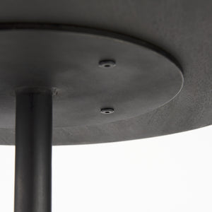 Maxwell 20" Round Dark Brown Wood w/ Black Metal Pedestal Side Table