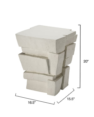 Brick Fiber Glass Indoor/Outdoor Side Table
