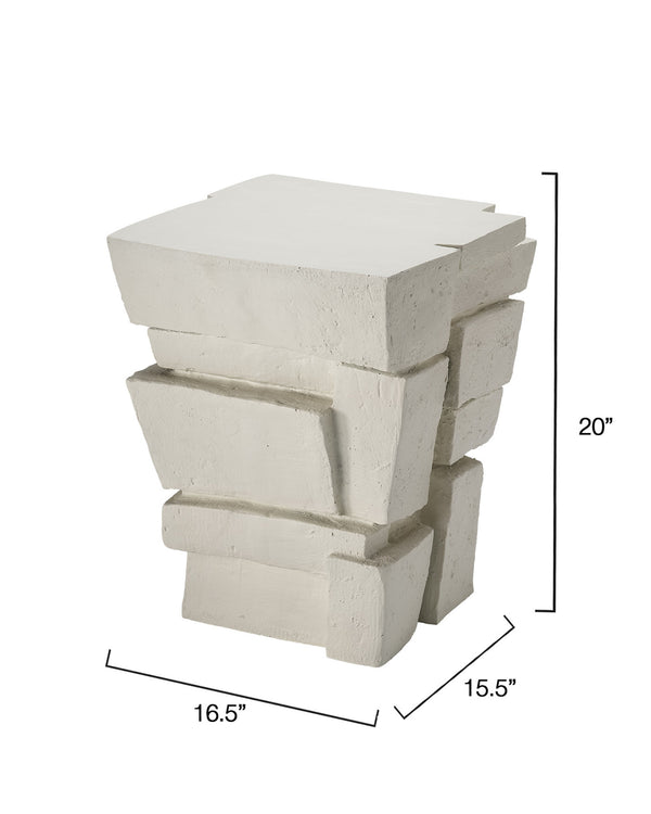 Brick Fiber Glass Indoor/Outdoor Side Table
