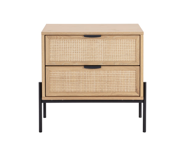 AVIDA NIGHTSTAND - BLACK - RUSTIC OAK/NATURAL