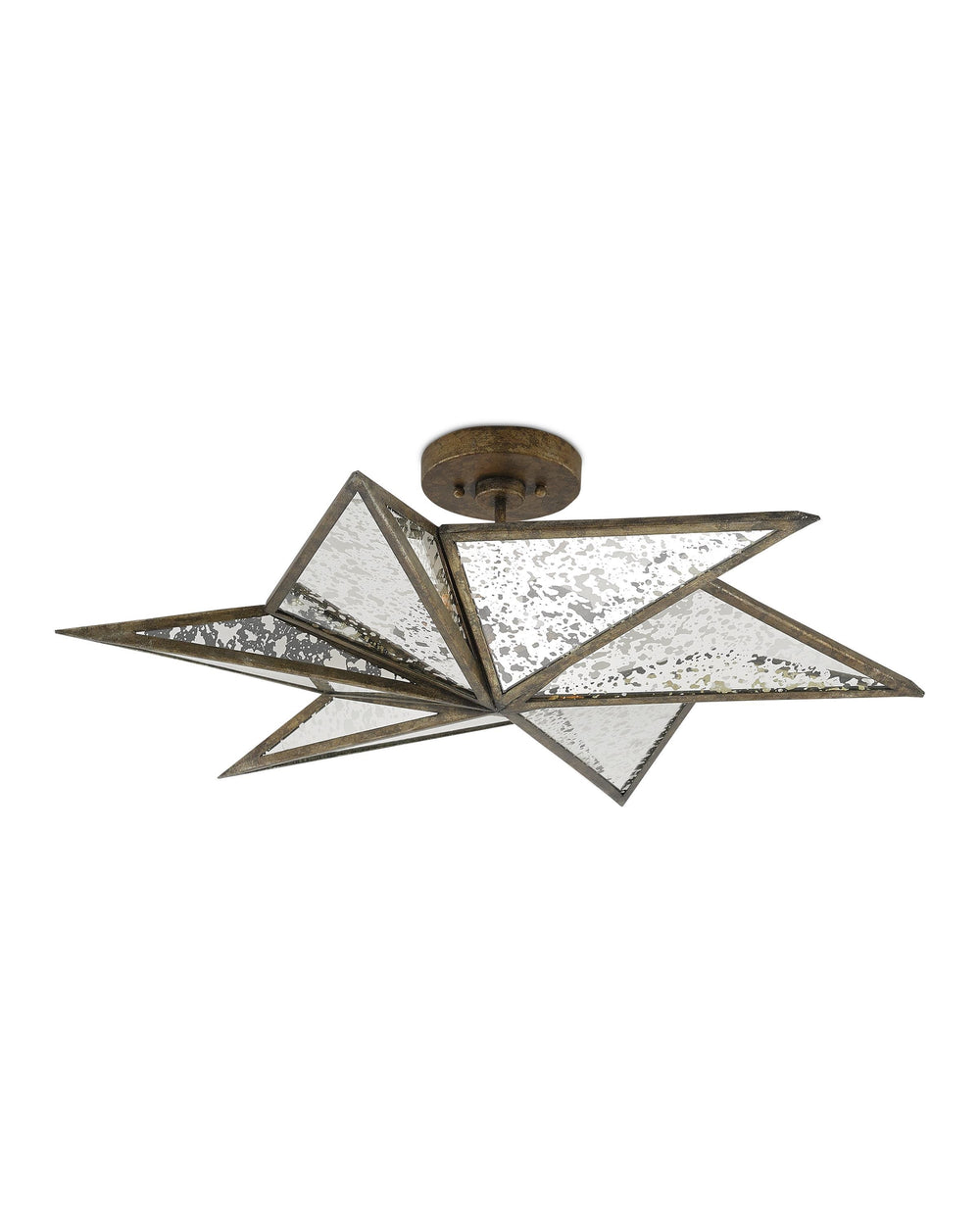 Stargazer Semi-Flush In Pyrite Bronze & Raj Mirror