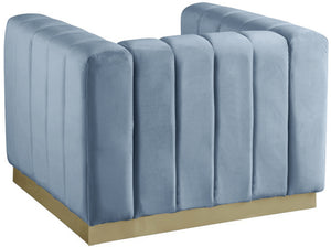Francis Chair In Sky Blue Velvet
