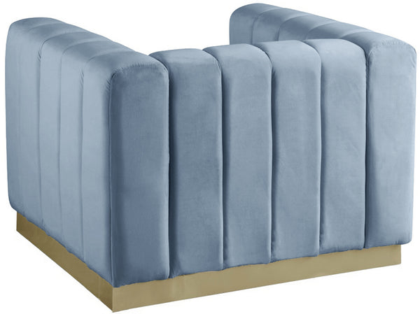 Francis Chair In Sky Blue Velvet