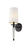 Avery 1 Light Wall Sconce in Matte Black Finish