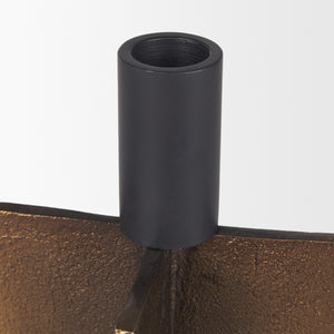 Pia Antiqued Gold w/ Black Metal Taper Candleholder (Set of 2)