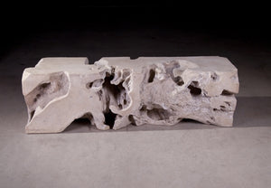 Freeform Bench Resin Roman Stone