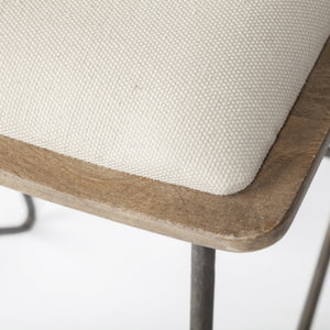 Katniss 26" Total Height Cream Fabric Seat Gold Metal Frame Counter Stool