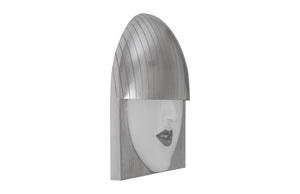 Fashion Faces Wall Art, Large, Smallallile, White And Silver Leaf