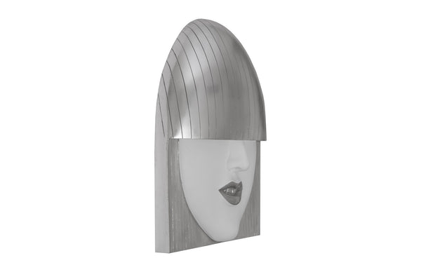 Fashion Faces Wall Art, Large, Smallallile, White And Silver Leaf