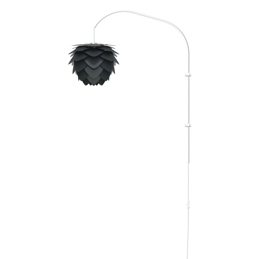 Aluvia Mini 1-Light Wall Lamp in Anthracite with White Wall Hanger
