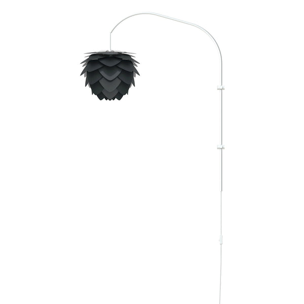 Aluvia Mini 1-Light Wall Lamp in Anthracite with White Wall Hanger