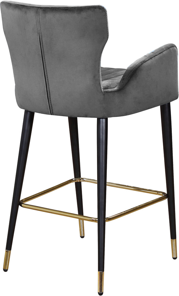 Alonzo Stool In Grey Velvet