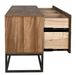 Casanova Sideboard in Dark Walnut with Industrial Steel Accents
