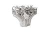 Root Small Silver Dining Table Base, With Glass