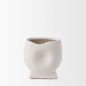 Darian Small Textured Matte White Ceramic Vase