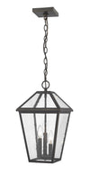 Talbot 3 Light Outdoor Chain Mount Ceiling Fixture in Rubbed Bronze Finish