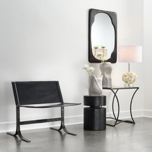  Alessa Leather Sling Chair, Black
