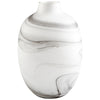 Moon Mist Vase In White And Black Swirl