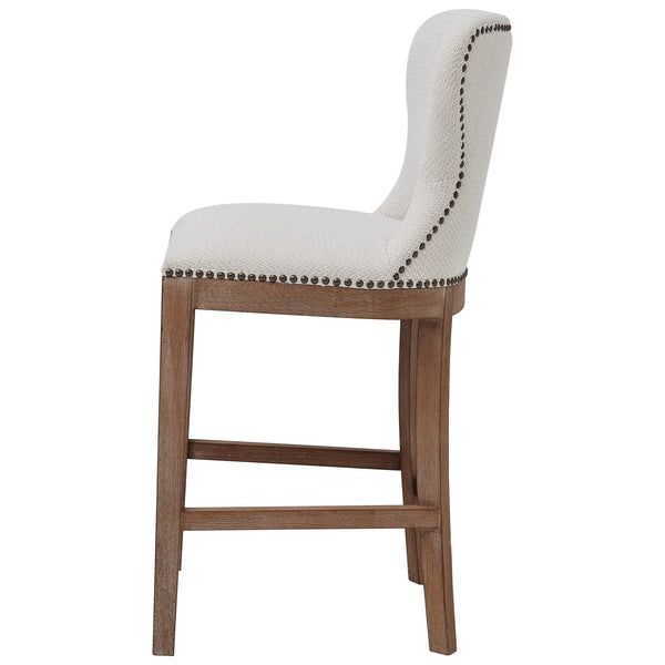Dorsey Fabric Counter Stool Drift Wood Legs In Cardiff Cream 