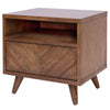 Piero Chevron Night Stand/ Side Table In Monterey Brown