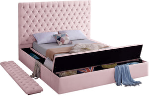 Randal Queen Bed In Pink Velvet