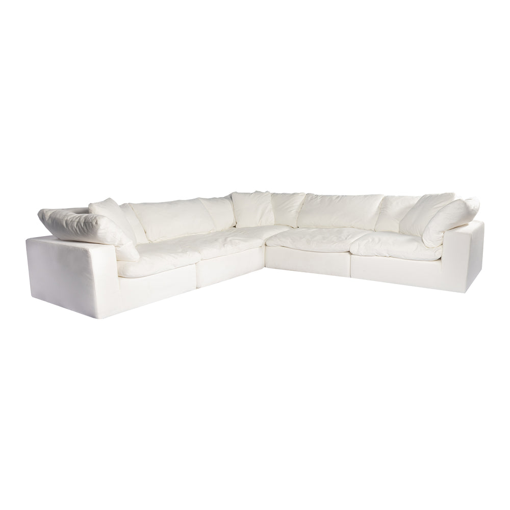 Clay L-Shaped Modular Sectional in Cream White