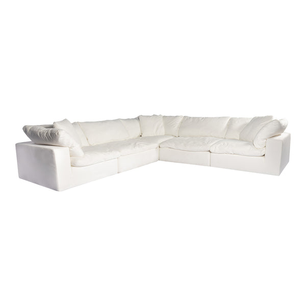 Clay L-Shaped Modular Sectional in Cream White