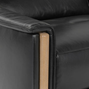 Cullman Leather Power Recliner with Ash Wood Accents