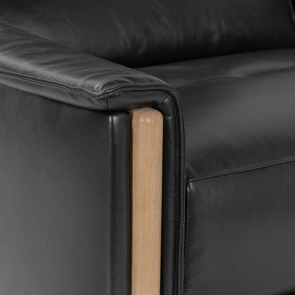 Cullman Leather Power Recliner with Ash Wood Accents
