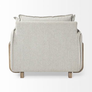 Roy II Frost Gray Upholstered and Brown Wood Frame Arm Chair